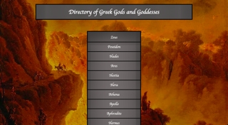 Screenshot of site about mythology by Frank Maher