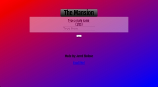 Screenshot of Haunted Mansion MadLib game by Jared Bledsoe